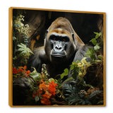 Floral Gorilla In Jungle - Gorilla Canvas Wall Art