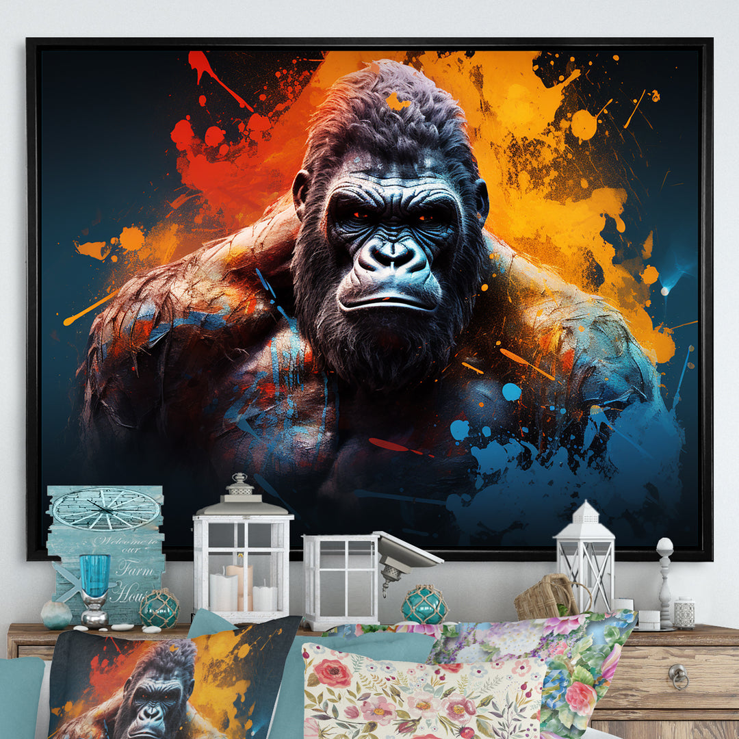 Colorful Gorilla Strength - Gorilla Wall Art Prints