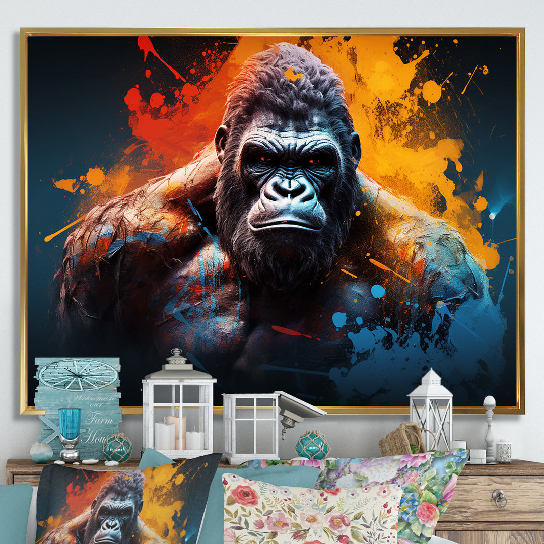 Colorful Gorilla Strength - Gorilla Wall Art Prints