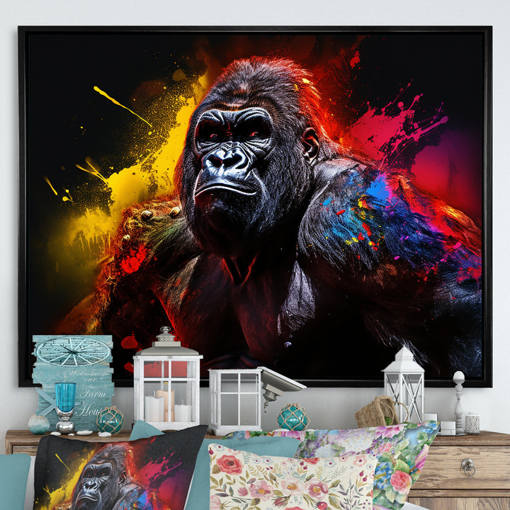Multicolor Gorilla Strength - Red Gorilla Wall Art