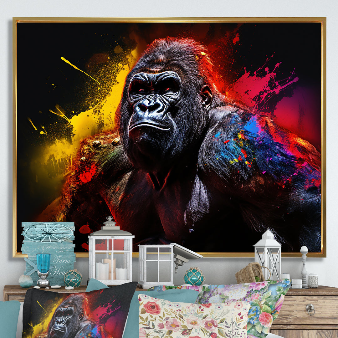 Multicolor Gorilla Strength - Red Gorilla Wall Art