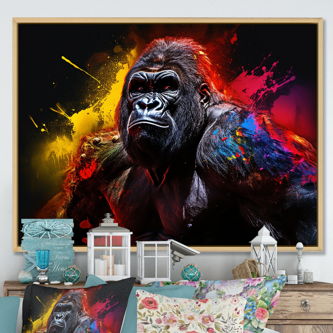 Multicolor Gorilla Strength - Red Gorilla Wall Art
