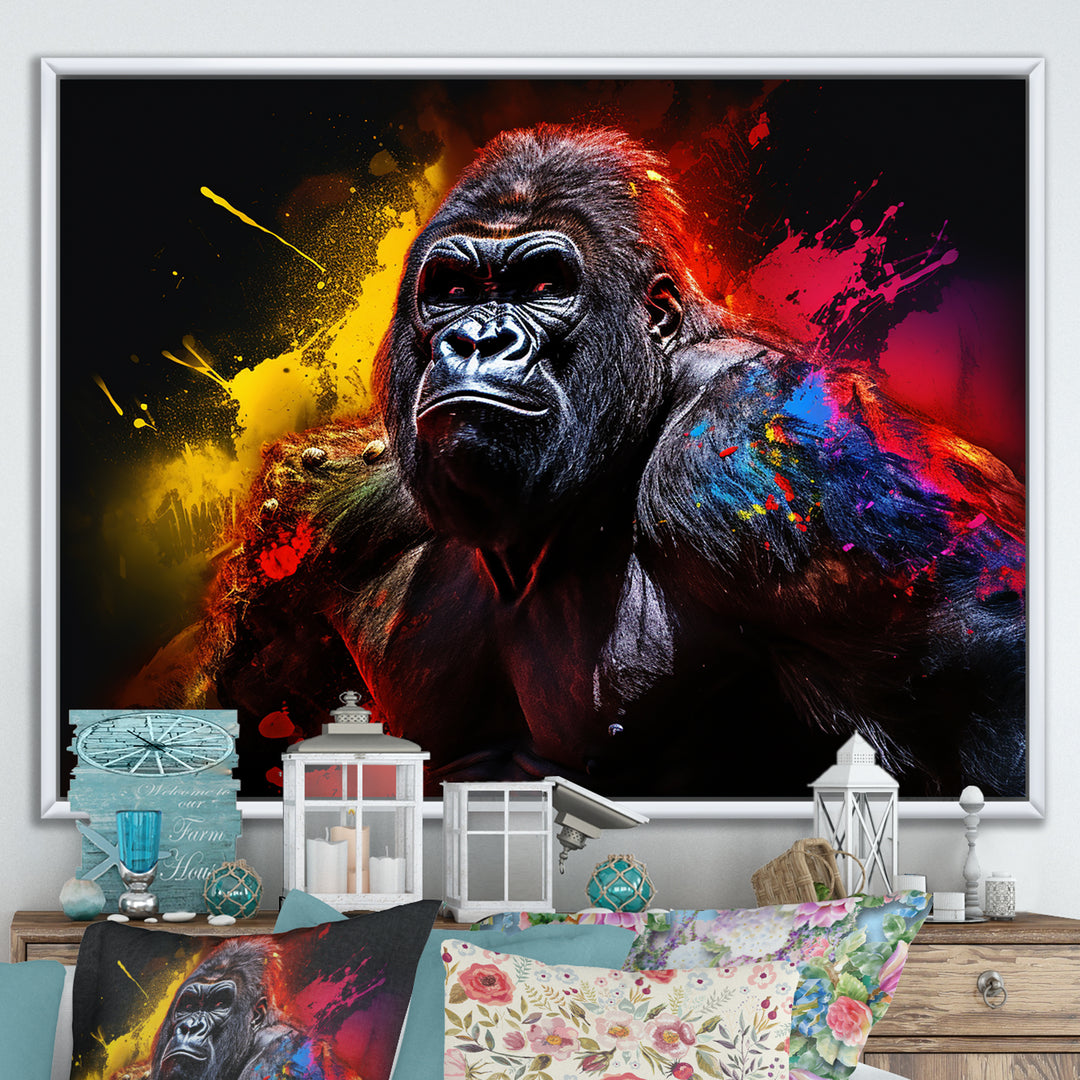 Multicolor Gorilla Strength - Red Gorilla Wall Art