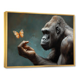 Gorillas Gentle Touch Butterfly - Gorilla Framed Canvas Art