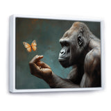 Gorillas Gentle Touch Butterfly - Gorilla Framed Canvas Art