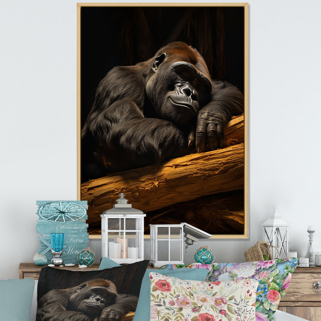 Gorillas Siesta - Gorilla Living Room Wall Art