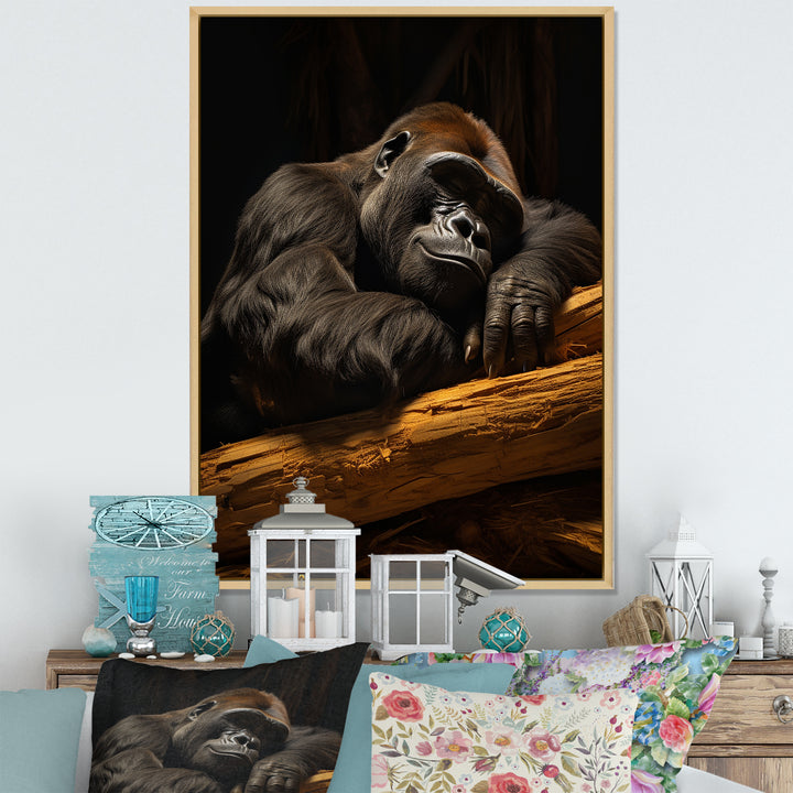 Gorillas Siesta - Gorilla Living Room Wall Art