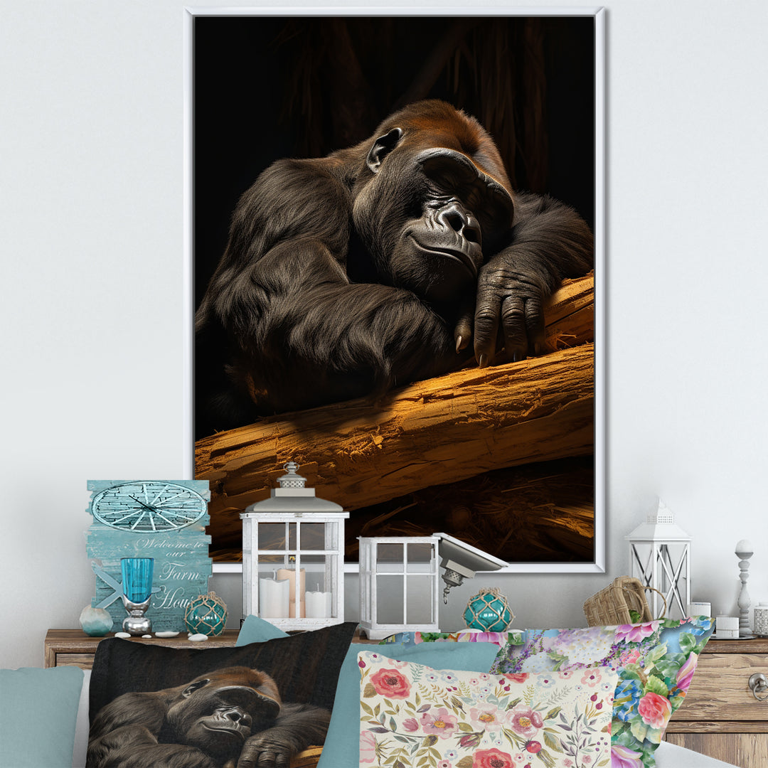 Gorillas Siesta - Gorilla Living Room Wall Art