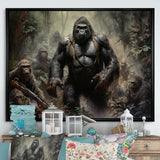 Gorilla Soldier Jungle Journey - Gorilla Bedroom Wall Art