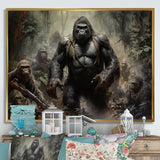 Gorilla Soldier Jungle Journey - Gorilla Bedroom Wall Art