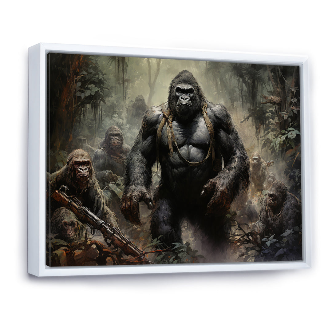 Gorilla Soldier Jungle Journey - Gorilla Bedroom Wall Art