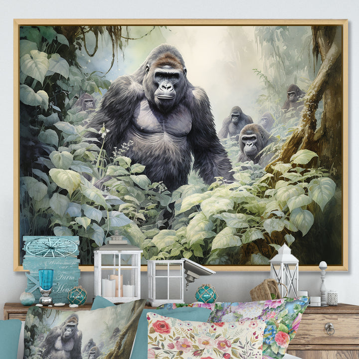 Gorilla Jungle Journey - Gorilla Canvas Wall Art