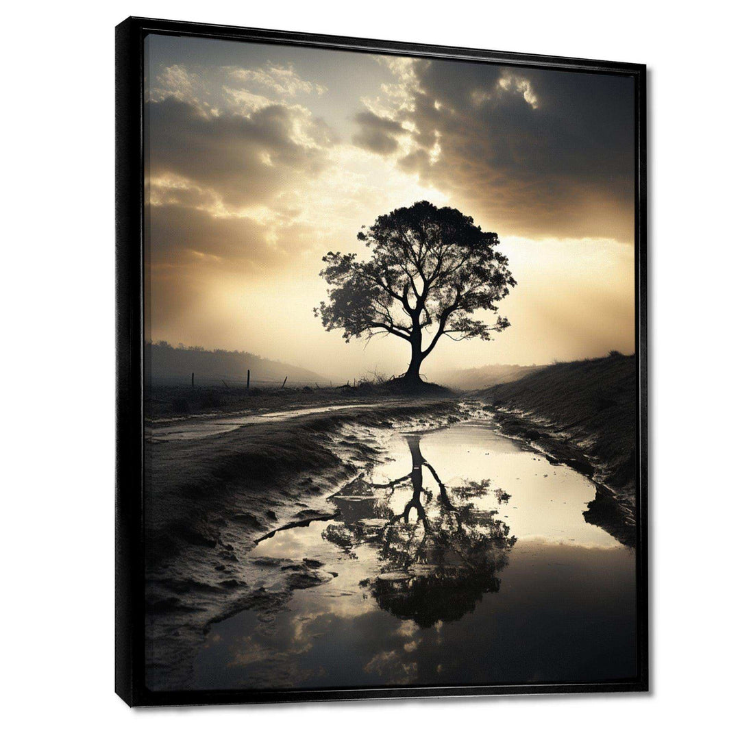 Natures Relaxing Tree Monochrome Photo - Landscapes Canvas Wall Art