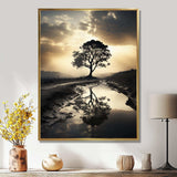 Natures Relaxing Tree Monochrome Photo - Landscapes Canvas Wall Art