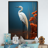 Minimal Heron Portrait Photography - White Heron Wall Art