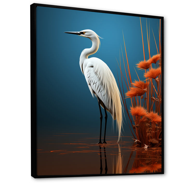 Minimal Heron Portrait Photography - White Heron Wall Art