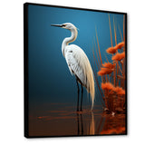 Minimal Heron Portrait Photography - White Heron Wall Art