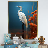 Minimal Heron Portrait Photography - White Heron Wall Art