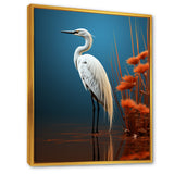 Minimal Heron Portrait Photography - White Heron Wall Art