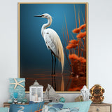 Minimal Heron Portrait Photography - White Heron Wall Art