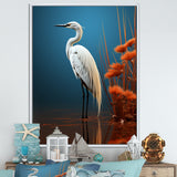 Minimal Heron Portrait Photography - White Heron Wall Art