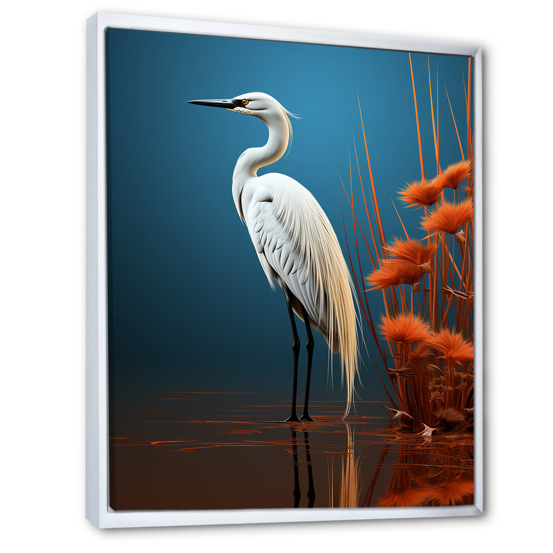 Minimal Heron Portrait Photography - White Heron Wall Art