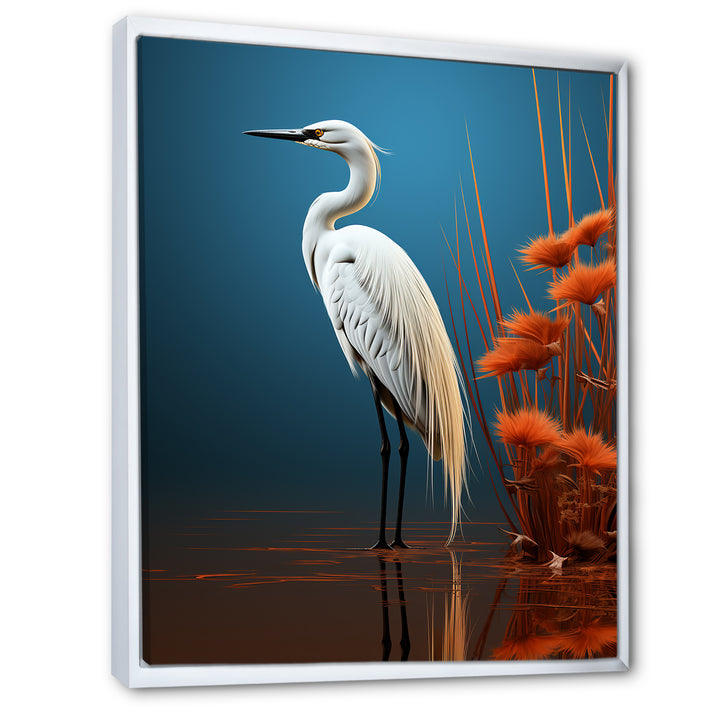 Minimal Heron Portrait Photography - White Heron Wall Art