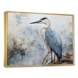 Blue Great Heron In Miminal Harmony I - Animals Canvas Wall Art