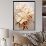 Beige Hibiscus Painting I - Floral Canvas Wall Art