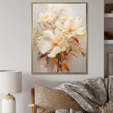 Beige Hibiscus Painting I - Floral Canvas Wall Art