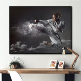 In Air Karate Martial Art Kick - Martial Arts Canvas Wall Art