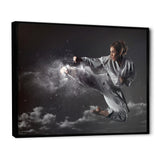 In Air Karate Martial Art Kick - Martial Arts Canvas Wall Art