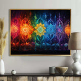 Hindu Chakras Radiant Rainbow - Spiritual Canvas Wall Art