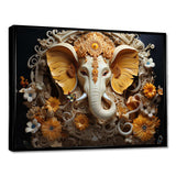 Hindu Ganesha Elephant Dog Turmeric Tints I - Spiritual Canvas Wall Art