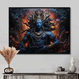 Hinduism Shivas Cosmic Cobalt - Spiritual Canvas Wall Art