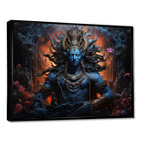 Hinduism Shivas Cosmic Cobalt - Spiritual Canvas Wall Art