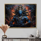 Hinduism Shivas Cosmic Cobalt - Spiritual Canvas Wall Art