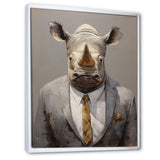 Business Hippo Portrait - Hippopotamus Large Canvas Wall Art