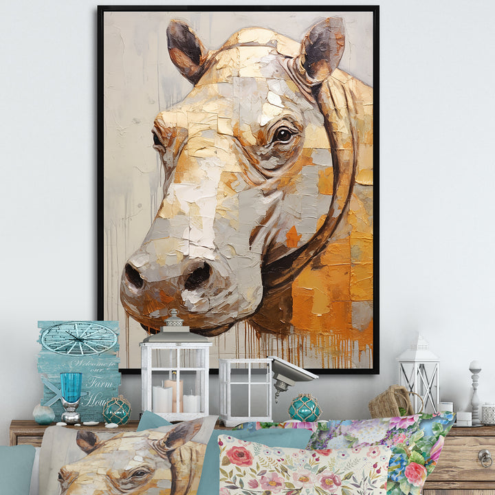 Hippopotamus Portrait - Hippopotamus Home Decor Art