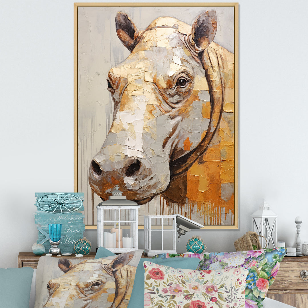 Hippopotamus Portrait - Hippopotamus Home Decor Art