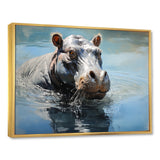 Lakeside Hippo - Hippopotamus Living Room Wall Art
