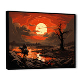 Dessert Journey At Sunset - Horse Canvas Wall Art