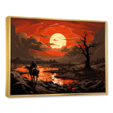 Dessert Journey At Sunset - Horse Canvas Wall Art