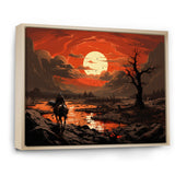 Dessert Journey At Sunset - Horse Canvas Wall Art