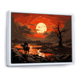 Dessert Journey At Sunset - Horse Canvas Wall Art