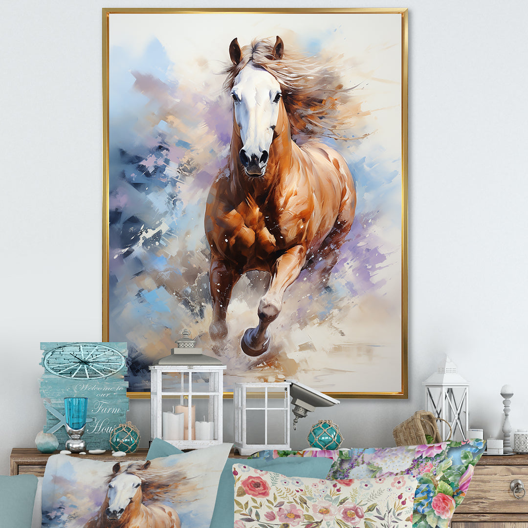 Galloping Horse In Action - Horse Large Canvas Wall Art