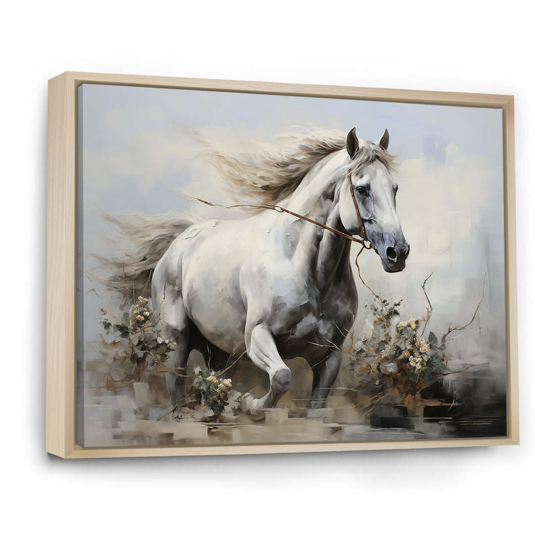 Minimalist Horse Stride - Horse Canvas Wall Art