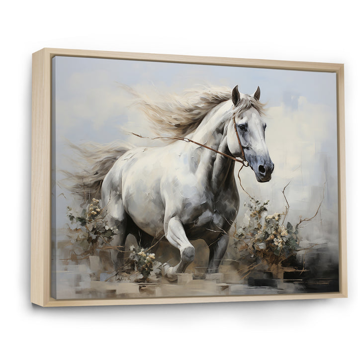 Minimalist Horse Stride - Horse Canvas Wall Art