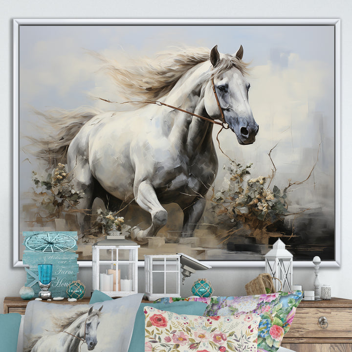Minimalist Horse Stride - Horse Canvas Wall Art