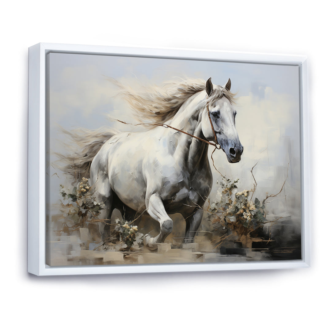 Minimalist Horse Stride - Horse Canvas Wall Art